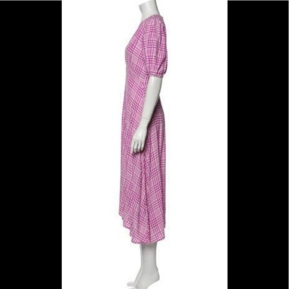FAITHFUL The Brand Victoria Checked Midi Dress Sz 2 - Picture 4 of 8